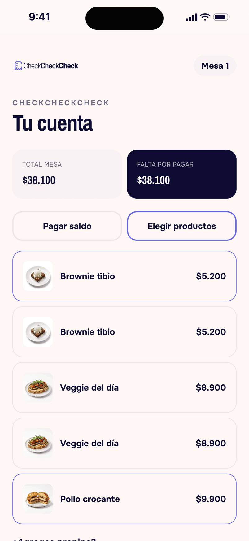 Dividir: cada uno elige qué productos paga